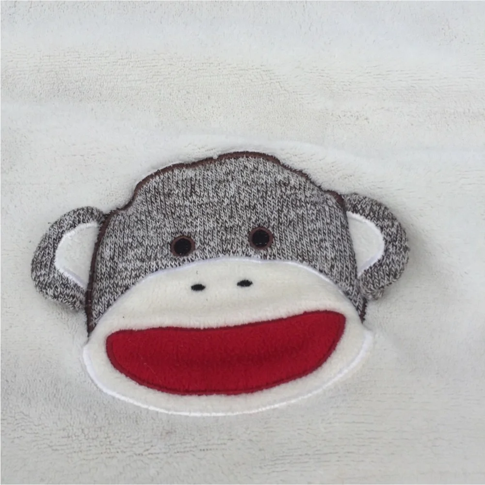Baby Starters Cream Sock Monkey Blanket 30”x40”